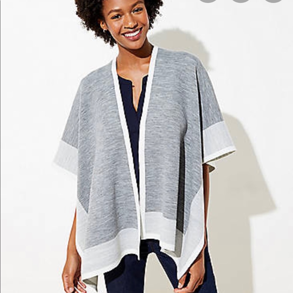 Loft Colorblock Poncho